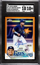 2023 Topps Chrome #RA-JAR Jonathan Aranda Orange Refractor RC Auto #d /25 SGC 10