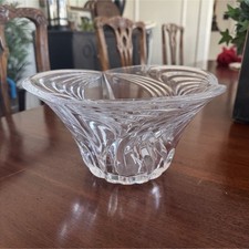 BLOCK Clear Glass Swirl Pattern Bowl 10" Round Made in Japan