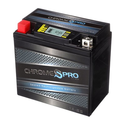YTX14-BS Chrome Pro Series High Performance ATV Powersport iGel Battery