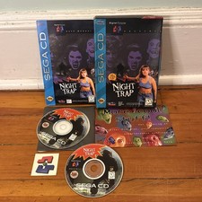 Night Trap (Sega CD, 1992) AUTHENTIC COMPLETE IN BOX TESTED WORKING STICKER