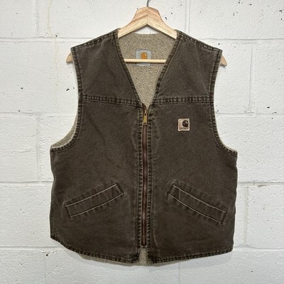 Vintage Carhartt Sherpa-Lined Rugged Vest  Timber  V13 TMB Men s Medium