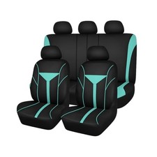 Car Seat Cover Full Set, Vehicle Front and Rear Split Bench Seat Mint Green