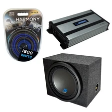 Car Stereo Rearfire Sealed Single 12 Alpine S-W12D4 Sub Box New & HA-A800.1 Amp