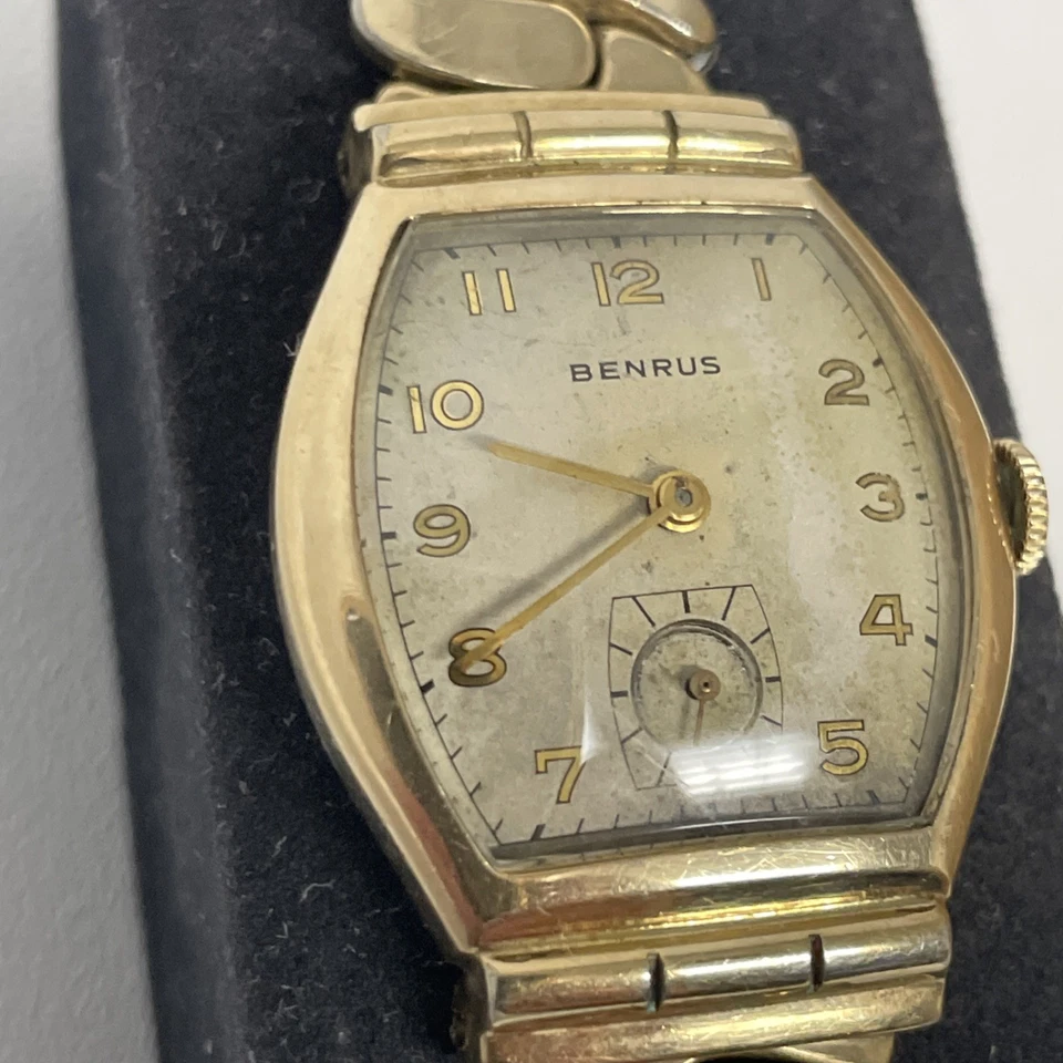 Reloj Benrus Art Deco Vintage Para Hombre Lleno de Oro 10 K - Movimiento Modelo BB 4-Funciones Foto 4 de 4
