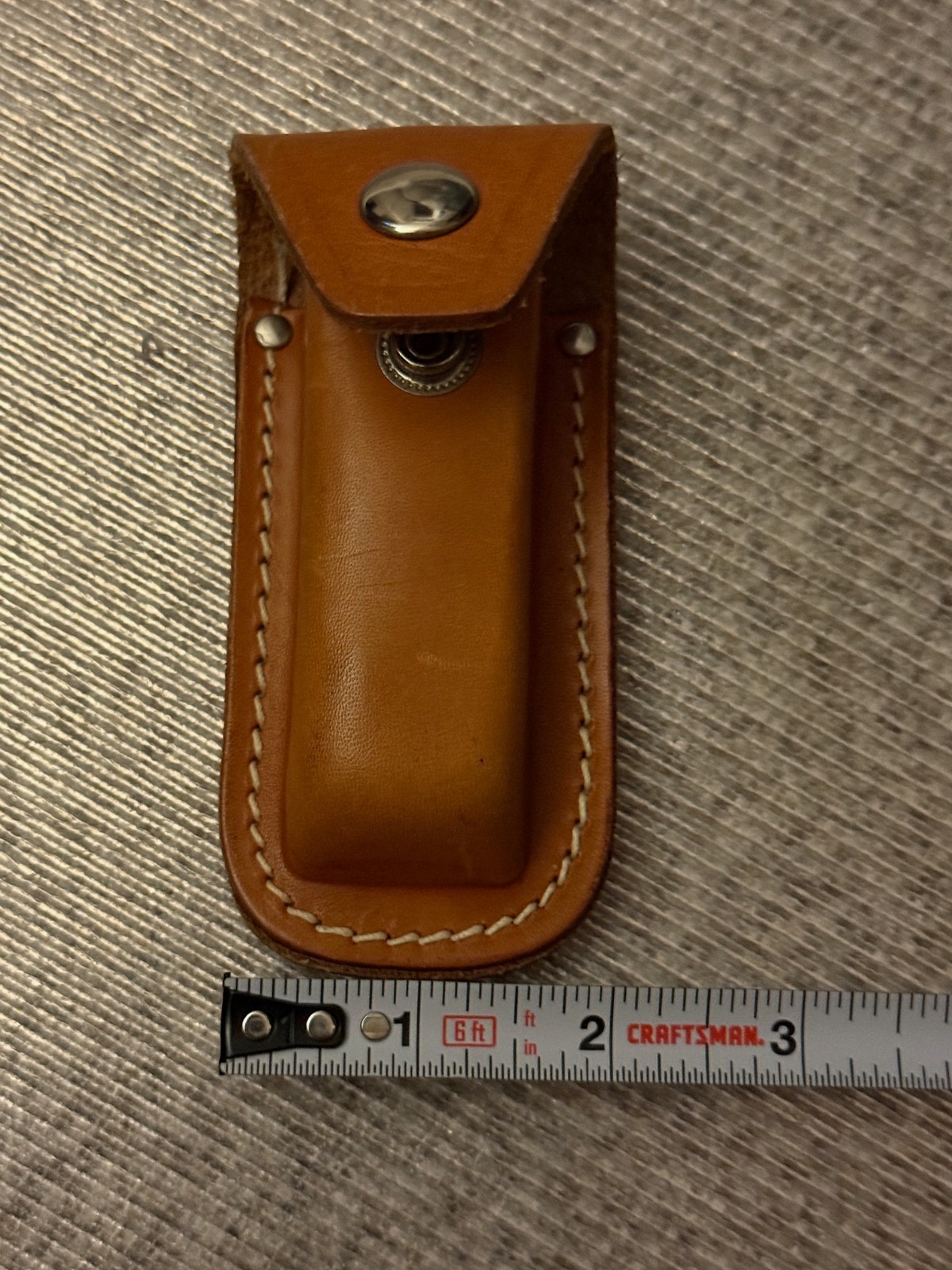 Light Brown Leather Folding Knife Case