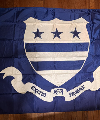 4 x 6 Banner ''exitus acta probat'' reminiscent of Geo. Washington's Shield READ