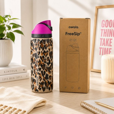 #ad NEW Owala quot;Wild at Heartquot; 32oz Free Sip Limited Edition Cheetah Leopard Print $36.99