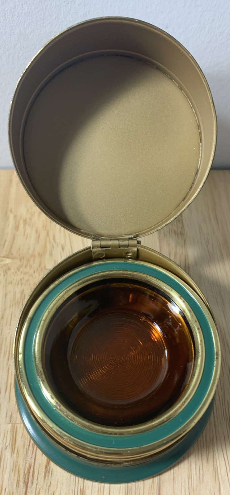 Vintage Park Sherman Desk Brass and enamel Box Ashtray Set