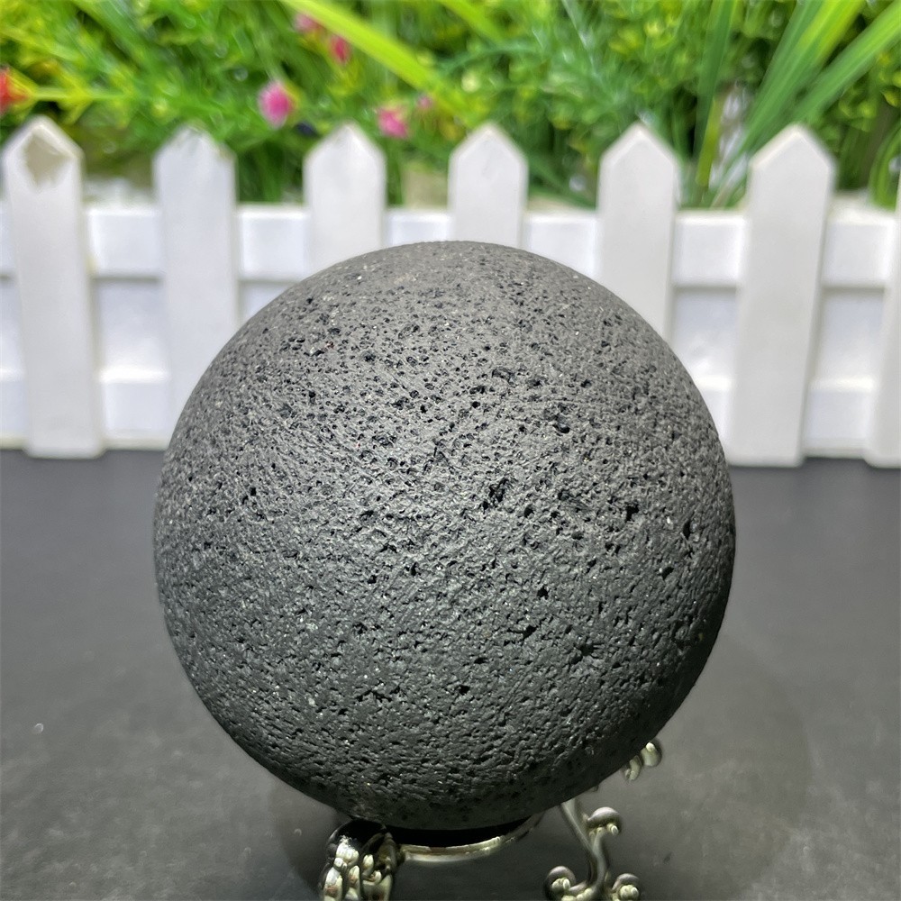 0.9LB 2.7" Natural Lava Stone Sphere Ball Crystal Quartz Reiki Energy Healing