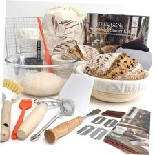 Sourdough Starter Kit with 9" Round 10" Oval Bread Proofing Baskets Pure