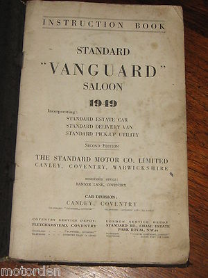 1949 STANDARD VANGUARD SALOON Estate+Van+Utility INST. BOOK FREE POST AUSTRALIA