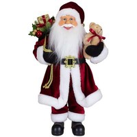 Weihnachtsmann Torben 45Cm Weihnachten Deko Figur Stehend Nikolaus Dunkel Rot