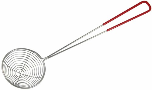 4x Fondue-Sieb Ø7,5cm L29cm silberfarben, Sieblöffel für Feuertopf, Mongolentopf - Bild 2 von 2