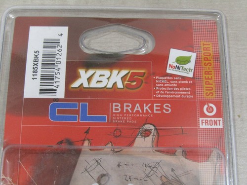 CARBONE LORRAINE CL 1185 XBK5 SINTERED SUPER SPORT FRONT BRAKE PADS - Picture 3 of 3