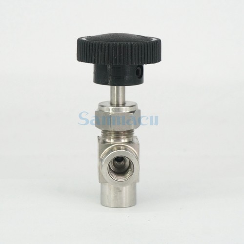 Válvula de control de aguja de codo de acero inoxidable de 1/8"" 1/2"" NPT/BSPP hembra 304 - Imagen 6 de 15