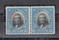 CHILE 1912 Manuel Montt ABN pair MH scarce RETOUCHED
