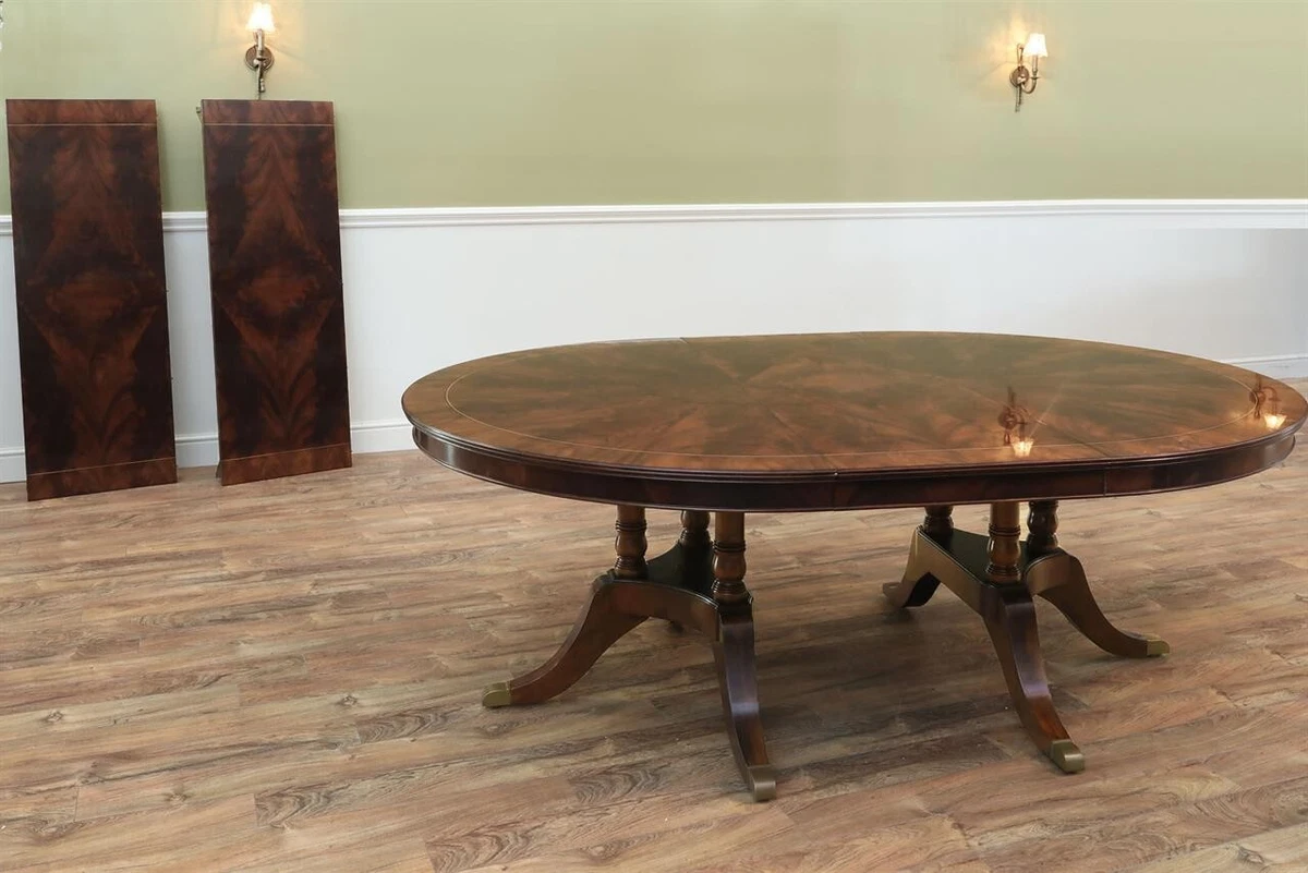 60 Inch Round to Oval Extending Mahogany Dining Table eBay