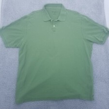 Eddie Bauer Men's Shirt XL Polo Green Button Short Sleeve