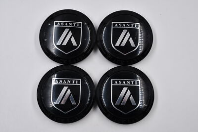 Set 4 Asanti Black Label ABLCAP1-GB Gloss Black Center Caps T128K81-H9 Snap In