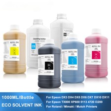 6 1000ML Eco-Sol Ink For Roland / Epson /Mimaki / Mutoh DX4 DX5 DX6 DX7 XP600