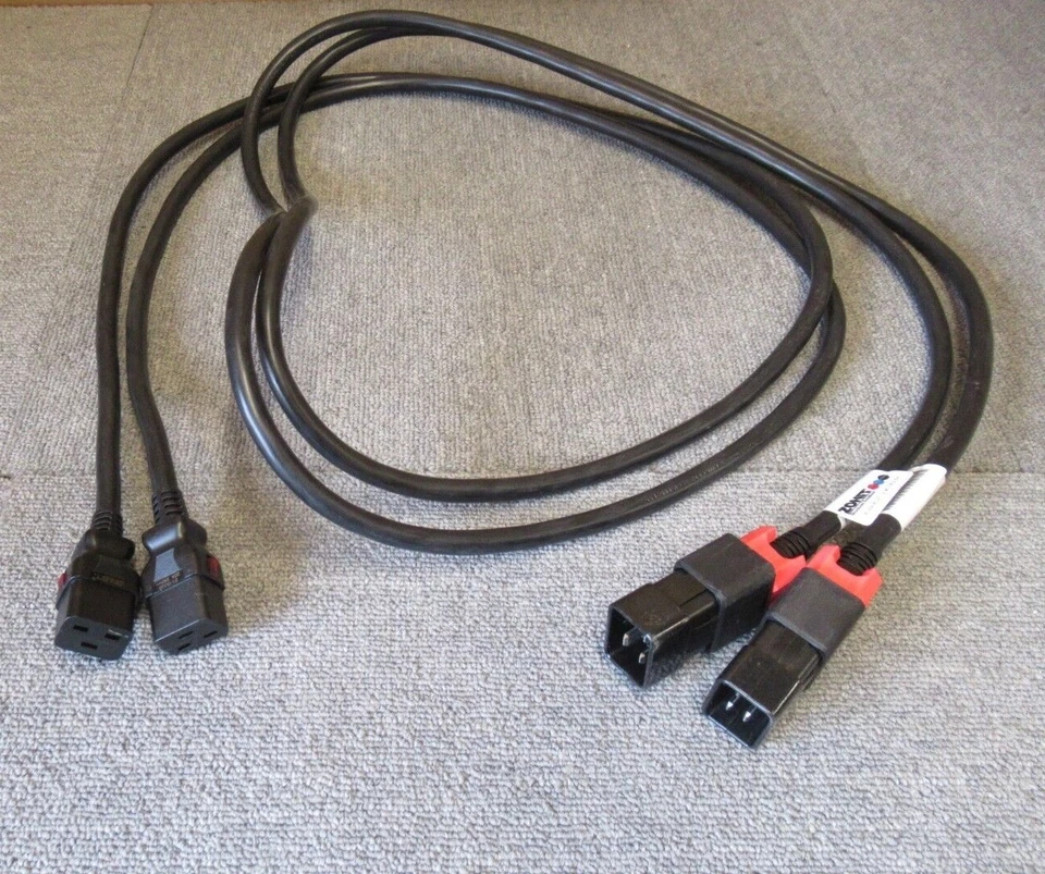 2 x Zonit zLock-zC20-12-aC19-2.5m IEC Dual Locking Cable 2.5M Black C20 To C19 - Image 2 of 4