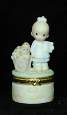 "God Loveth A Cheerful Giver" Trinket Box Precious Moments 1998 Enesco