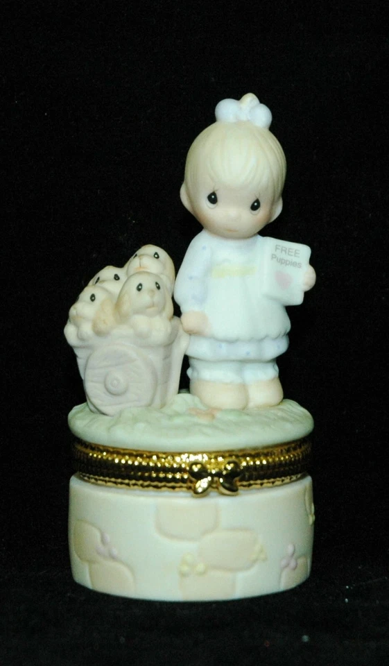 "God Loveth A Cheerful Giver" Trinket Box Precious Moments 1998 Enesco
