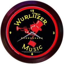 Neonetics 8WURLJ Wurlitzer Johnny One Note 15 Inches Neon Clock