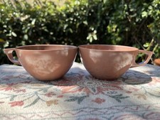 2 Vintage Melmac Coffee Cups Made in USA MarCrest Dusty Rose Pink Brown