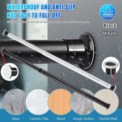 CANITU Stainless Steels Shower Curtain Rail Rod Extendable 260-310CM Telescopic Pole UK