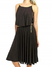 MICHAEL Michael Kors Popover Chain-Link Dress black sz 14