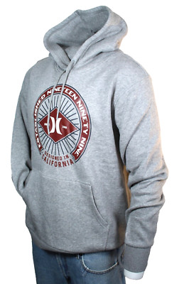 New HURLEY Surf Size XL 42-45 Gray  Heavyweight with Logo Hoodie Sweatshirt