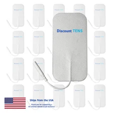 TENS 2"x4" Premium Wired Electrode Pads, 20 Pads (10 Pair)