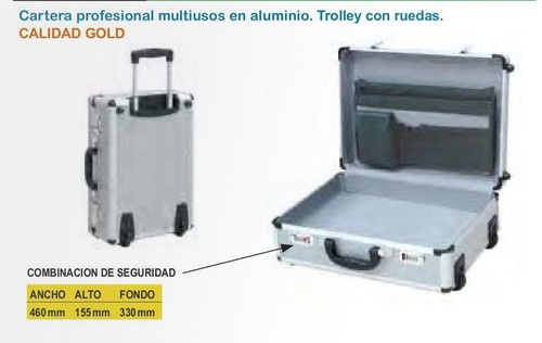 Maleta de aluminio con ruedas, cierre con contraseña | eBay