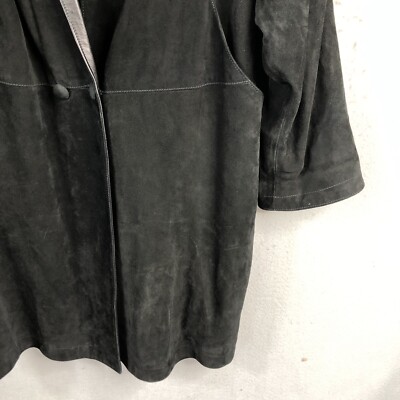 casini firenze italy製 本革 リバーシブルレザーコート Casini Firenze Leather Coat Womens Medium Black Italian Buttery