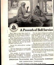 1912 Bell Telephone Vishnu-Sarman King Sudarsana Vintage Print Ad 718