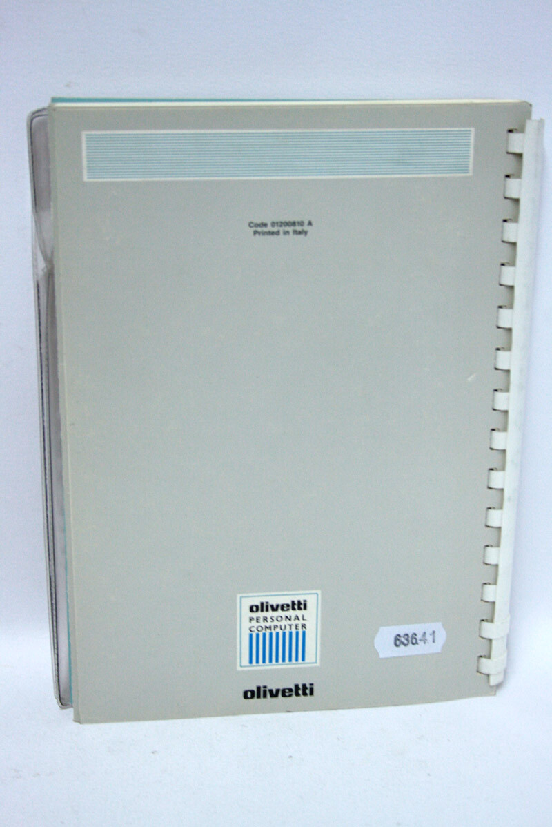 Olivetti M200 Ms-dos Guida Utente Code 01504900 C 1988 Olivetti Manual