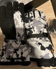 Heated Gloves Unisex w 7.4V 22.2WH Rechargeable Battery White/Black Sz L NEW