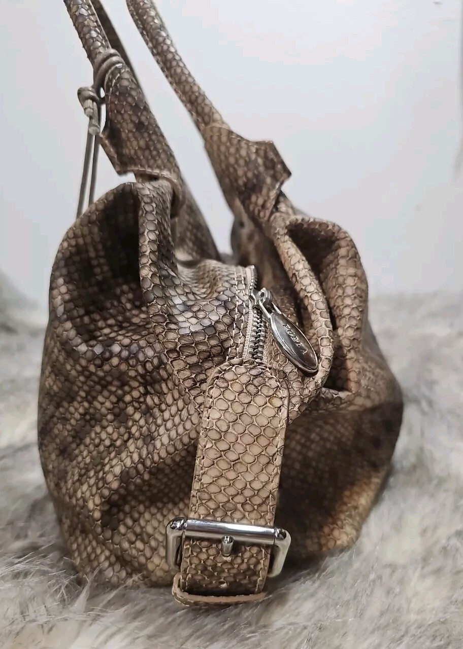 Furla Python Embossed Leather Hand Bag - image 3