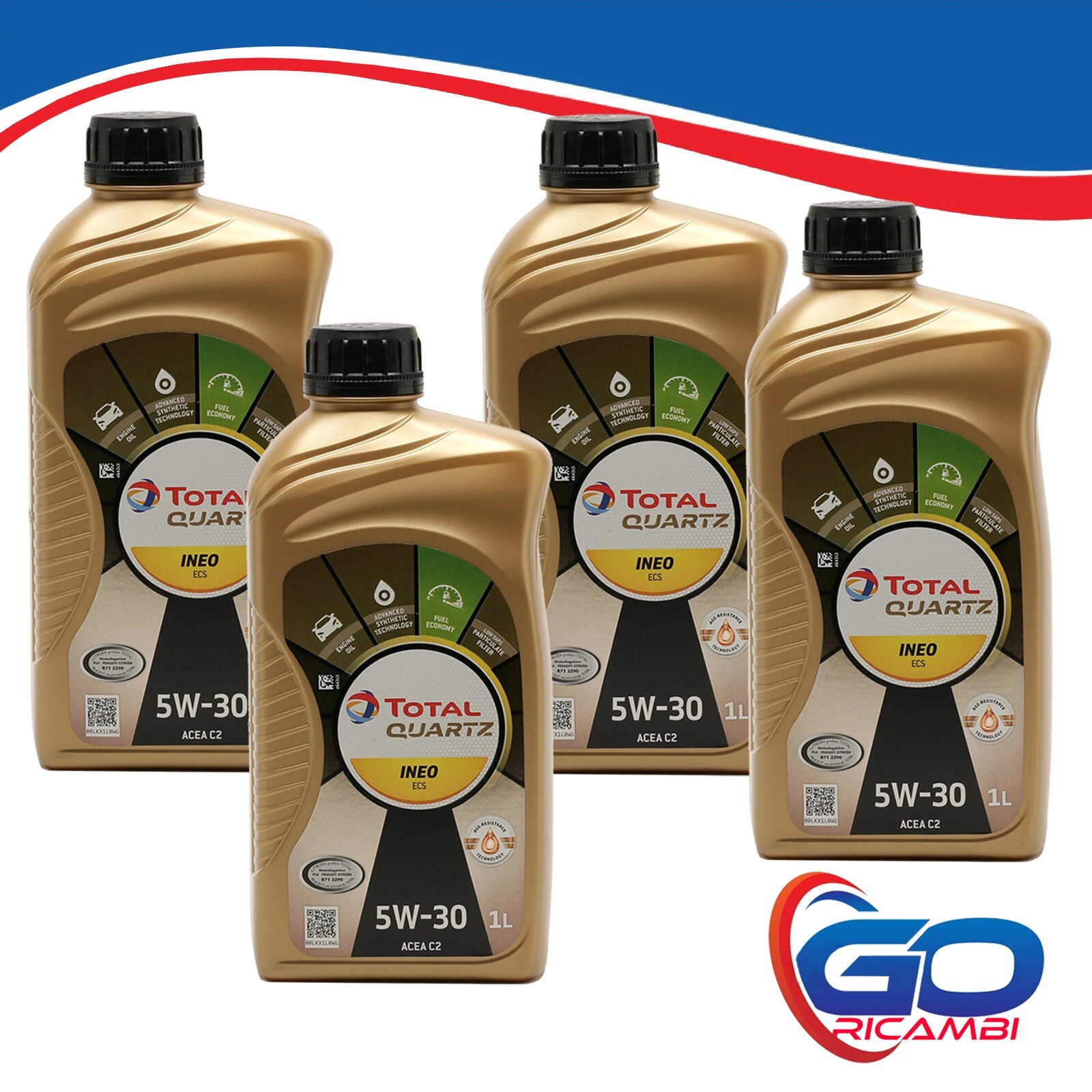 Kit Tagliando Completo Per Peugeot 206 1.4 HDi - Filtri Originali Speed + 4L Olio Total Quartz 5W40