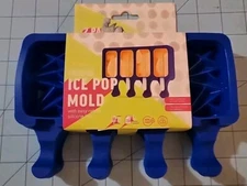 Mod Brand: Set Of 2 Blue Silicone Ice Pop Molds - Brand New With Free Shipping