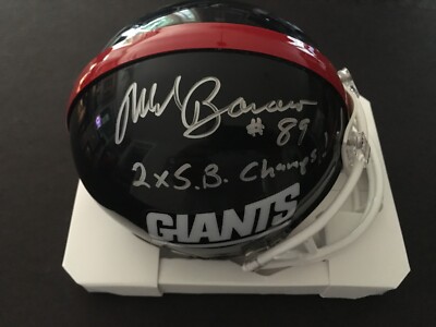 MARK BAVARO AUTOGRAPHED GIANTS MINI HELMET W/INSCR.  J.S.A. AUTHENTICATED
