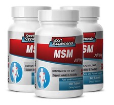 MSM 1000mg. Healthy Joints, Supports Mobility 3 Bottles Free Shipping