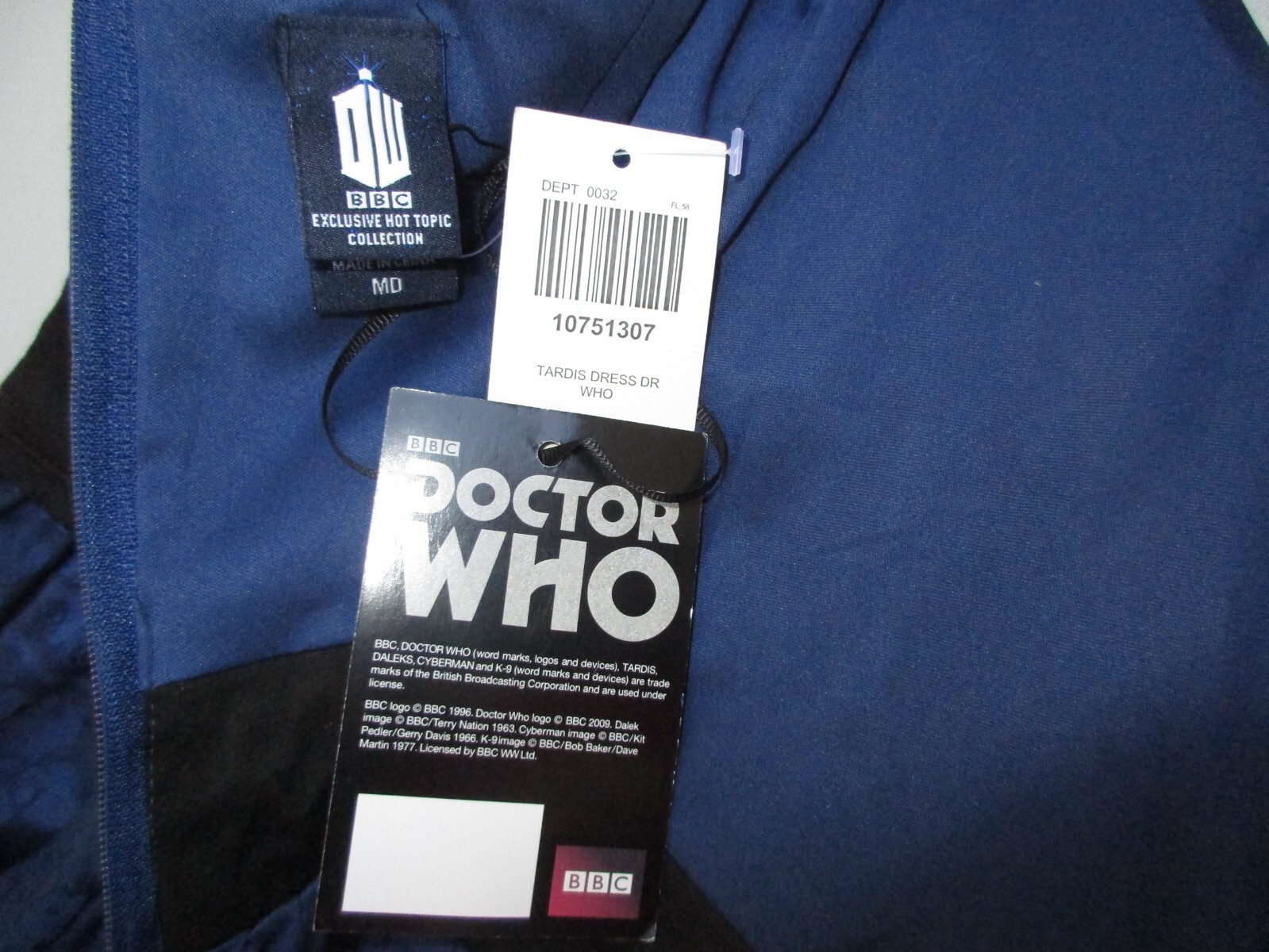 BBC Doctor Who Tardis Police Public Call Box Dress Size Medium NWT image 3