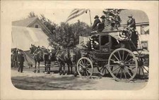 Stagecoach Stage Coach Horse Team Brayant Pond Andover Rumford Falls RPPC