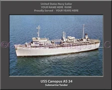 USS Canopus AS 34 Personalized Canvas Ship Photo Print 2 Navy Veteran Gift