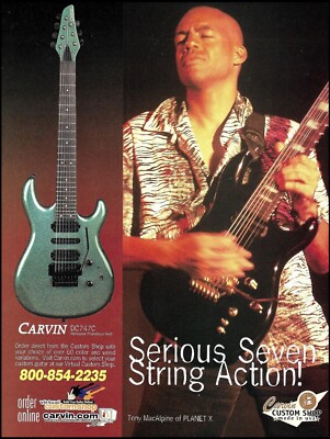 Tony MacAlpine Carvin DC747C 7-string guitar advertisement 8 x 11 ad print