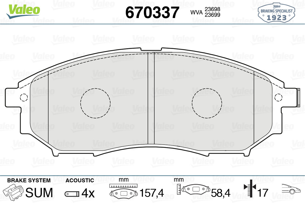 Valeo 670337 Disc Brake Brake Pad Set for sale online | eBay Australia