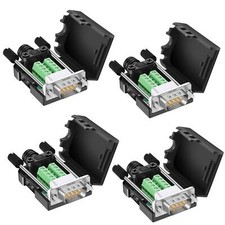 DB9 Solderless Connector 4Male Breakout RS232 D-SUB 9pin Terminal Case