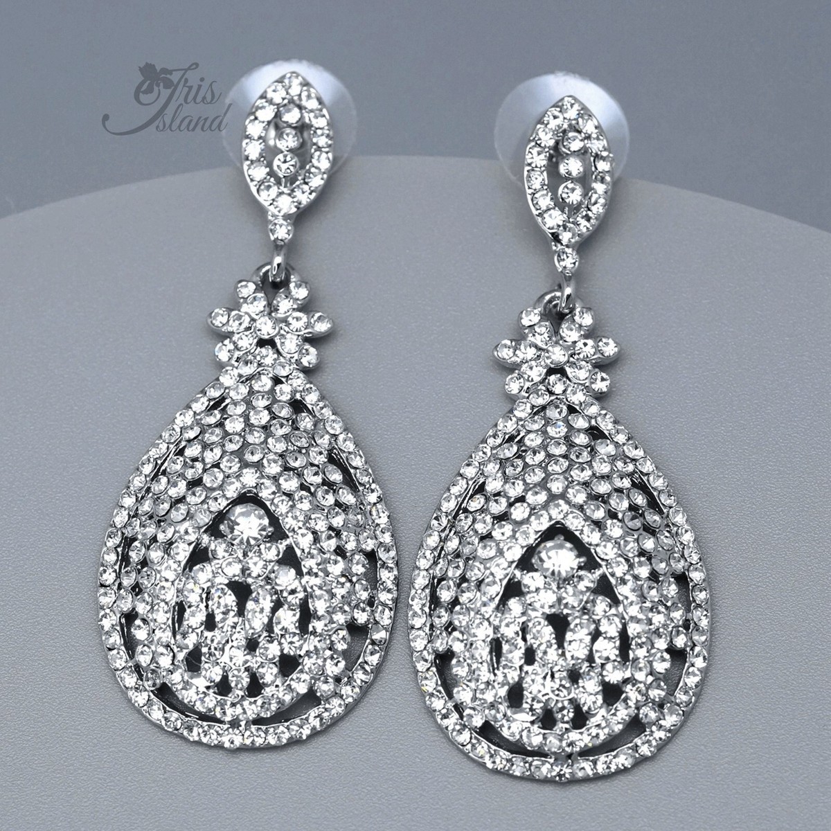 Silver Crystal Rhinestone Diamanté Statement Bling - Foto 3